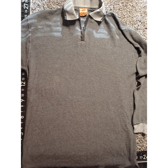 Fargo Clothing & Supply Co. Other - Fargo Clothing & Supply Co Mens XL Grey Striped Long Sleeve Quarter Zip Polo